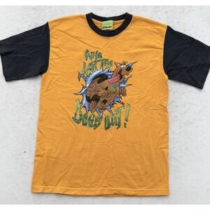 Vtg Cartoon Network Scooby Doo Adult S / M Youth XL Dogs Out Yellow Mens T Shirt